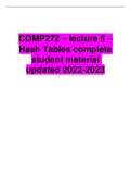 COMP272 – lecture 5 – Hash Tables complete student material updated 2022-2023 