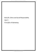 BUS 201 Ethics and Social Responsibility Quiz 5 Principles of Marketing Questions and Answers