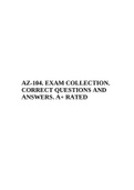 AZ-104. EXAM COLLECTION.  CORRECT QUESTIONS AND  ANSWERS. A+ RATED