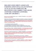 2024-2025 LEED GREEN ASSOCIATE CERTIFICATION FINAL EXAM NEWEST ACTUAL EXAM COMPLETE 300 QUESTIONS AND CORRECT DETAILED ANSWERS (VERIFIED ANSWERS) ALREADY GRADED A