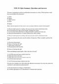 NUR 111 Quiz Summary Questions and Answers