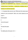 CHAPTER 05 TEST BANK Conception and Prenatal Development  Foundations of Maternal-Newborn & Women’s Health Nursing 7th Edition   (2022/2023) (Verified Answers)