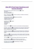 Utah SFO Final Exam Questions and Correct Answers