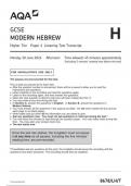 AQA GCSE MODERN HEBREW Higher Tier Paper 1 Listening Test Transcript june 2024  8678/LH/T