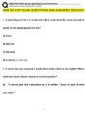 HESI RN EXIT Exam Questions and Answers