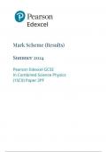 AQA Pearson Edexcel GCSE In Combined Science Physics (1SC0) Paper 2PF mark scheme 2024 june 1sco/2pf