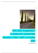 MAC2601 Assignment 5 (COMPLETE ANSWERS) Semester 2 2024 - DUE 11 October 2024