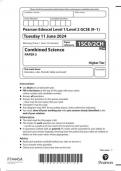  Pearson Edexcel Level 1/Level 2 GCSE (9–1) Higher Tier Combined Science PAPER 5 question paper 2024 june 1sco/2ch