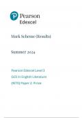 Pearson Edexcel Level 3  GCE In English Literature  (9ET0) Paper 2 Prose  mark scheme  June 2024