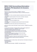 WGU C242 Accounting Information Systems PA Questions & Answers 2022-23