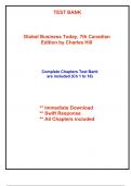 Test Bank for Global Business Today, 7th Canadian Edition by Hill (All Chapters included)