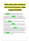 SIDA study guide | Questions and Correct Answers | Latest Update 2024/2025