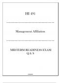 HI 491 Midterm Readiness Exam Q & S (HU) - (Management Affiliation