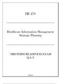 HI 470 Midterm Readiness Exam Q & S (HU) - (HIM Strategic Planning