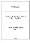 NURS 5203 OA Readiness Exam Q & S (WGU) - (Quality Outcomes in a Culture of Value -Based NC))