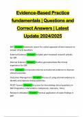 Evidence-Based Practice fundamentals | Questions and Correct Answers | Latest Update 2024/2025