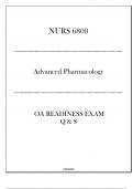 NURS 6800 OA Readiness Exam Q & S (WGU) - ( Advanced Pharmacology)