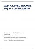 AQA A LEVEL BIOLOGY Paper 1 Latest Update