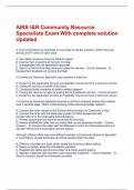 AIRS I&R Community Resource Specialists Exam With complete solution Updated