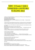 MDC 2 Exam 1 Q&A VERIFIED ANSWERS  NUR2392 2022