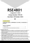 RSE4801 Assignment 5 (ANSWERS) 2024 - DISTINCTION GUARANTEED