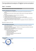 Lecture slides Computational Analysis of Digital Communication