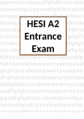 HESI A2 Entrance Exam Latest Verified By Expert Answers Graded A