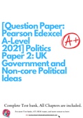 [Question Paper: Pearson Edexcel A-Level 2021] Politics Paper 2: UK Government and Non-core Political Ideas