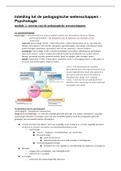 Samenvatting Inleiding tot de pedagogische wetenschappen Psychologie