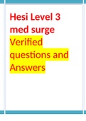 Hesi Level 3 med surge Verified questions and Answers Verified By Expert Tutor