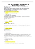 NR 507 Week 3 Assignment; Alterations in Pulmonary Function