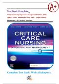 Test Bank Complete; Critical Care Nursing: Diagnosis and Management 9th Edition, (2021) Linda D. Urden, Kathleen M. Stacy, Mary E. Lough (Editors) All Chapters 1-41| Verified| Rationale