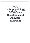 WGU pathophysiology D236-Exam Questions and Answers 2022-2023.