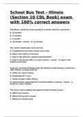 School Bus Test - Illinois (Section 10 CDL Book) exam with 100- correct answers