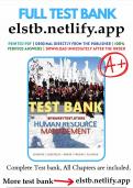 THE Test Bank for Canadian Human Resource Management 11th Edition Schwind