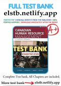 Test Bank for Canadian Human Resource Management 12th Edition Schwind