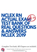 NCLEX RN ACTUAL EXAM TEST BANK OF REAL QUESTIONS & ANSWERS NCLEX 2019,2020,2021 | NCLEX Exam
