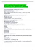 Culinary Final Exam Study Guide Questions with Complete Solutions