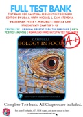 Test Bank For Campbell Biology in Focus 3rd Edition by Lisa A. Urry; Michael L. Cain; Steven A. Wasserman; Peter V. Minorsky; Rebecca Orr 9780134710679 Chapter 1- 43 Complete Guide .