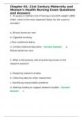 Chapter 01: 21st Century Maternity and Womens Health Nursing Exam Questions and Answers 