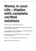 Money in your Life - Higdon with complete verified solutions