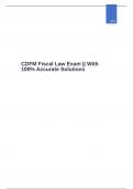 CDFM Fiscal Law Exam || With 100% Accurate Solutions