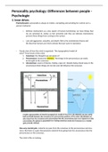 Samenvatting 1.2 Personality psychology: differences between people Psychologie