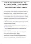 MTLE SPED Subtest 2 Exam Questions and Answers 100% Solved | Rated A+