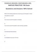 NAPLEX PRACTICE 150 Exam Questions and Answers 100% Solved