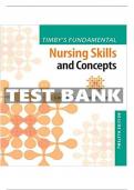 Test Bank for Timbys Fundamental Nursing skills and Concepts 12th Edition by Loretta A Donnelly-Moreno  ALL Chapters Included 1-38 Latest Verified Edition