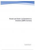 Fiscal Law Exam 1 || Questions & Answers (100% Correct)