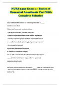 NURS 5450 Exam 1 - Basics of Neuraxial Anesthesia Test With Complete Solution