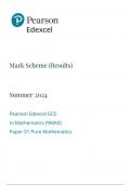 Pearson Edexcel GCE  In Mathematics (9MA0)  Paper 01 Pure Mathematics Mark scheme  June 2024