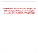 Test Bank For Calculation of Drug Dosages 12th Edition by Ogden & Fluharty, All 19 Chapters Covered and Verified, ISBN: 9780323826228 ||Complete A+ Guide